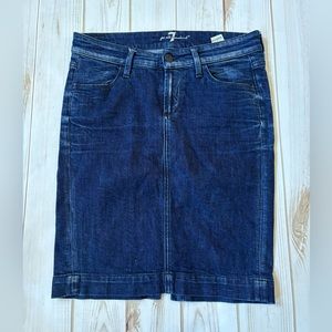7 For All Mankind denim jean pencil skirt
